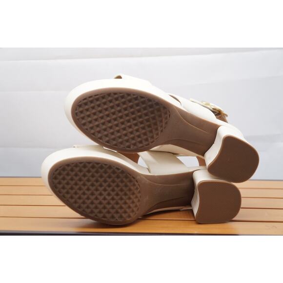 Aerosoles Women's US 7M Camera Platform Sandal Eggshell Leather - Picture 11 of 13